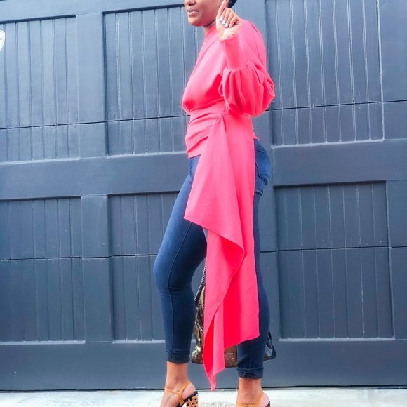 Layered One Shoulder Top - Picture 2 of 3